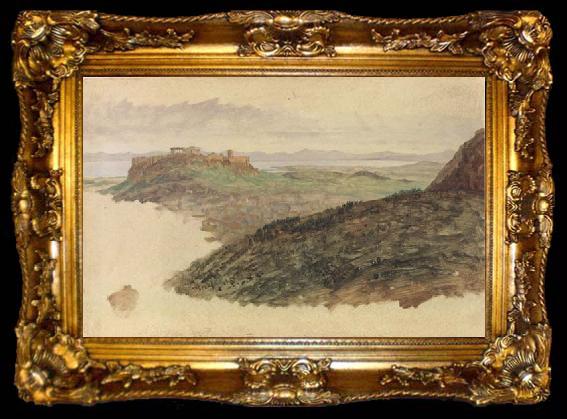 framed  Frederic E.Church View of the Acropolis,Athens, ta009-2